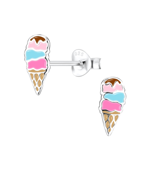 KAYA sieraden Silver Children's Earrings Ice Cream