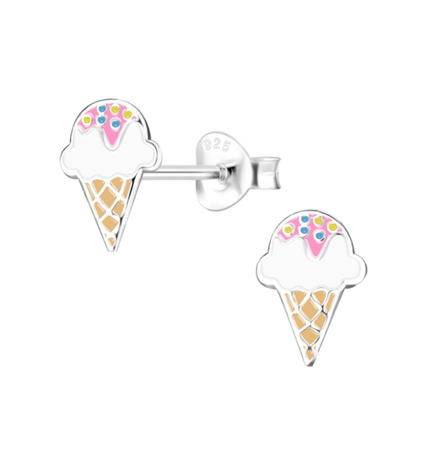 KAYA sieraden Silver Children's Earrings Ice Cream - Copy
