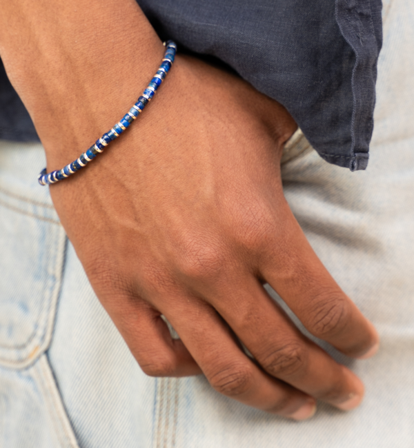 KAYA sieraden Vader en Zoon Edelsteen Armbandenset | Lapis Lazuli