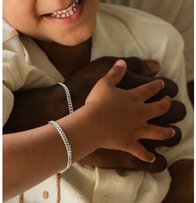 KAYA sieraden Father and Son stainless steel gourmet bracelet set silver | 4 mm