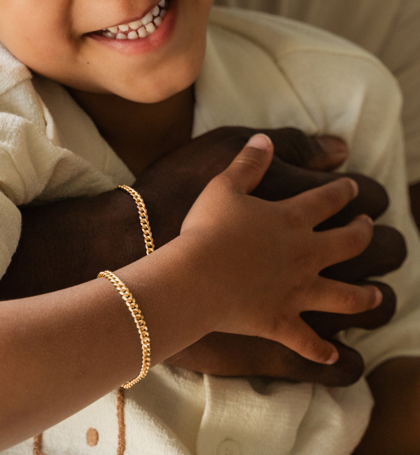 KAYA sieraden Father and Son stainless steel gourmet bracelet set gold | 4 mm