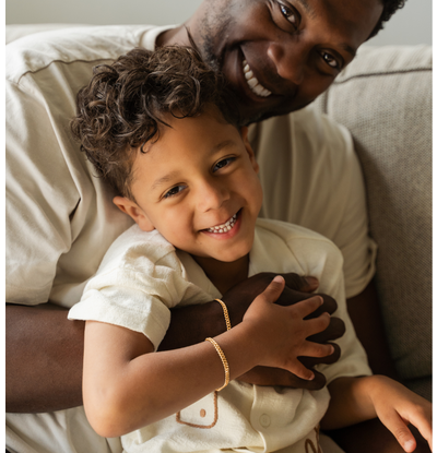 KAYA sieraden Father and Son stainless steel gourmet bracelet set gold | 4 mm