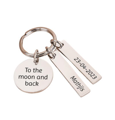 KAYA sieraden Sleutelhanger met Naambedels | Ontwerp zelf