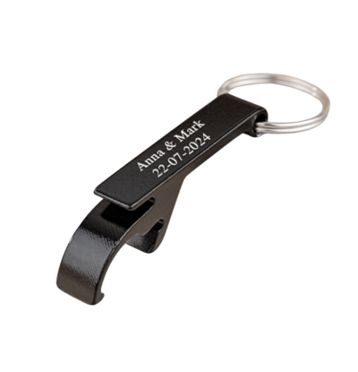 KAYA sieraden Sleutelhanger Bieropener met Gravure I RVS