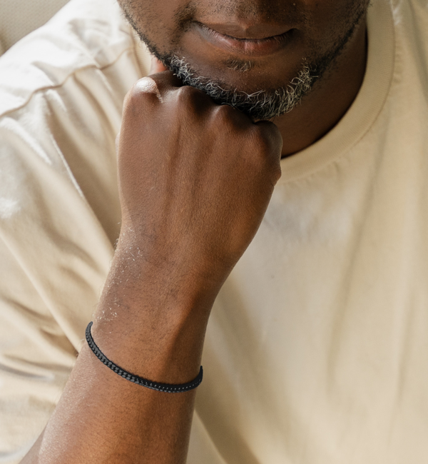 KAYA sieraden Boys’ gourmet bracelet black | 4 mm