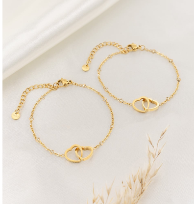 KAYA sieraden Zussen Armbandset Connected Heart