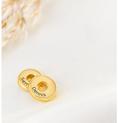 KAYA sieraden Loose engraving charm Donut | Gold plated