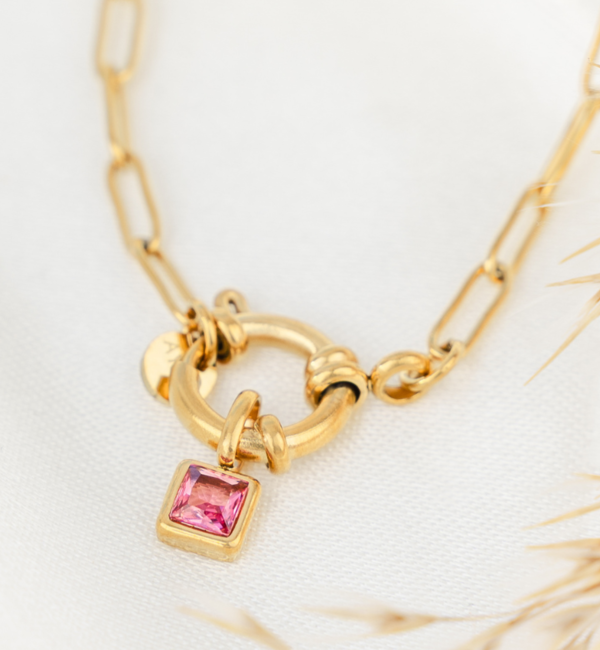 KAYA sieraden Birthstone Link Chain | Stainless Steel