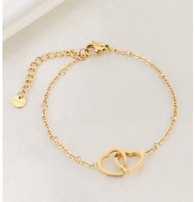 KAYA sieraden Necklace Connected Heart | Stainless steel   - Copy