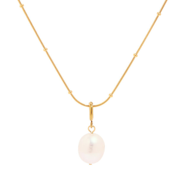 KAYA sieraden Bolletjes Ketting met Parel | Stainless Steel