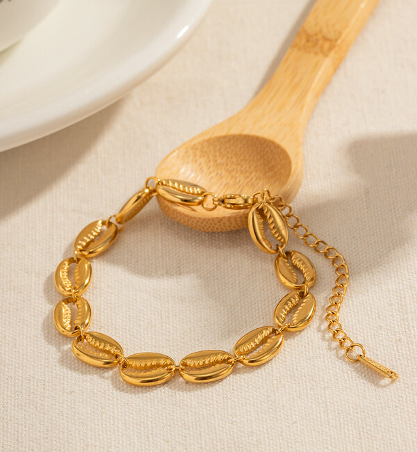 KAYA sieraden Armband met Schelpjes Sunny Shells | Stainless Steel