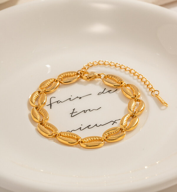 KAYA sieraden Bracelet with Shells Sunny Shells | Stainless Steel