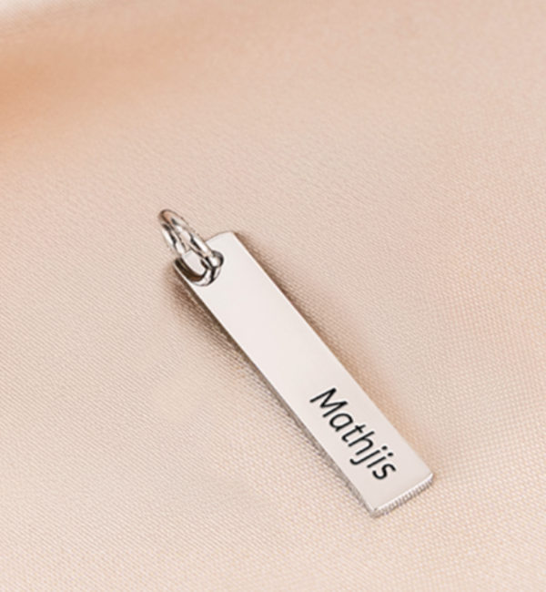 KAYA sieraden Losse naambedel | Sleutelhanger | Stainless Steel
