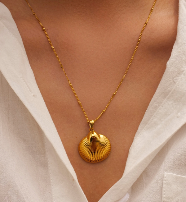KAYA sieraden Bolletjes Ketting 'Seashell Chic' | Stainless Steel