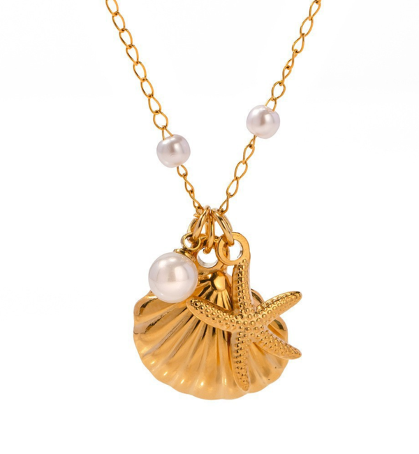 KAYA sieraden Necklace with charms ‘Pearl Vibes’ | Stainless Steel