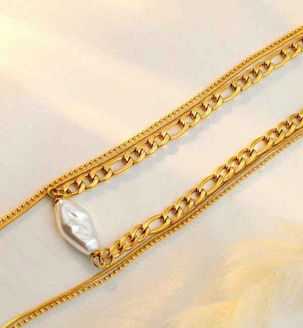 KAYA sieraden Three Statement Necklace 'Blue Lagoon' | Stainless Steel