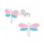 KAYA sieraden Silver Children's Earrings 'Libelle' with Pink Crystals     - Copy
