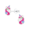 KAYA sieraden Silver Children's Earrings 'Glitter Rainbow Unicorn'