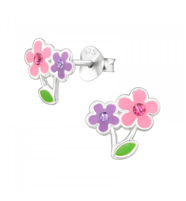 KAYA sieraden Silver Children's Earrings 'Flowers' - Copy