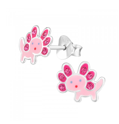 KAYA sieraden Children's earrings Salamander with crystals