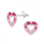 KAYA sieraden Silver Children's Earrings Pink Heart with Crystals   - Copy