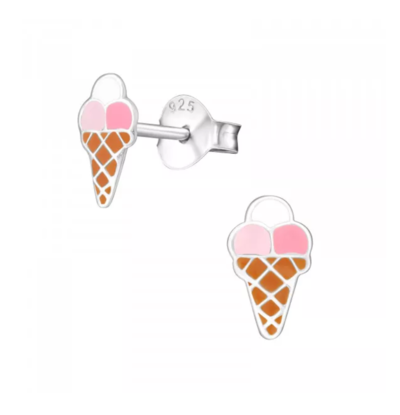 KAYA sieraden Silver children’s earrings ‘Scoops Ice Cream’