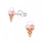 KAYA sieraden Silver Children's Earrings 'Ice Cream Balls'