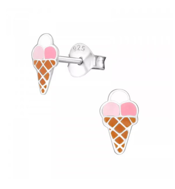 KAYA sieraden Silver Children's Earrings 'Ice Cream Balls'