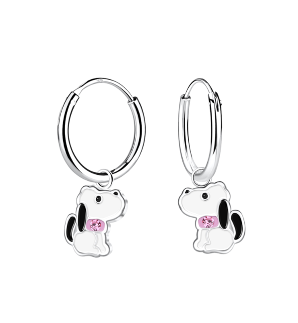 KAYA sieraden  Creoles 'Dog with Crystal'