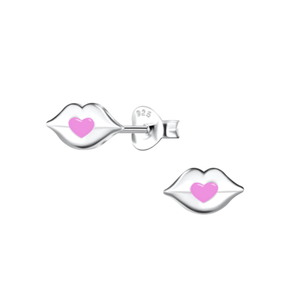 KAYA sieraden Silver children’s earrings ‘Kiss’
