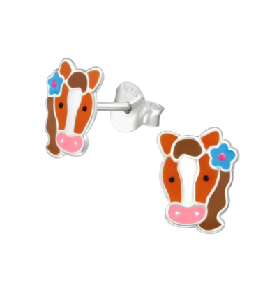 KAYA sieraden Children's earrings 'Horse with Flower'