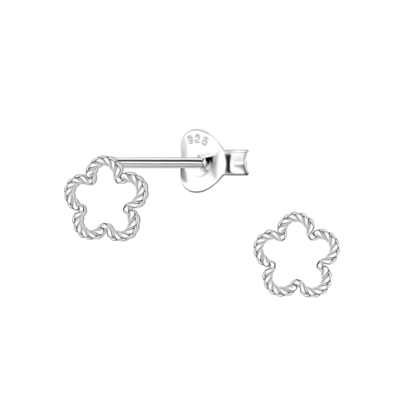 KAYA sieraden Silver children’s earrings ‘Open Flower’