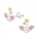 KAYA sieraden Silver Children's Earrings 'Duck with Crystals'