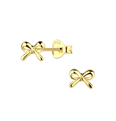 KAYA sieraden Children’s earrings ‘Gold Bow’ | Gold plated