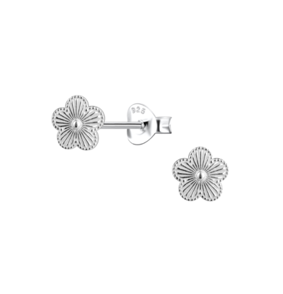 KAYA sieraden Silver children’s earrings ‘Silver Flower’
