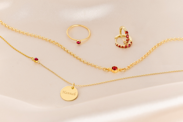 Geboortesteen sieraden Juli verguld
