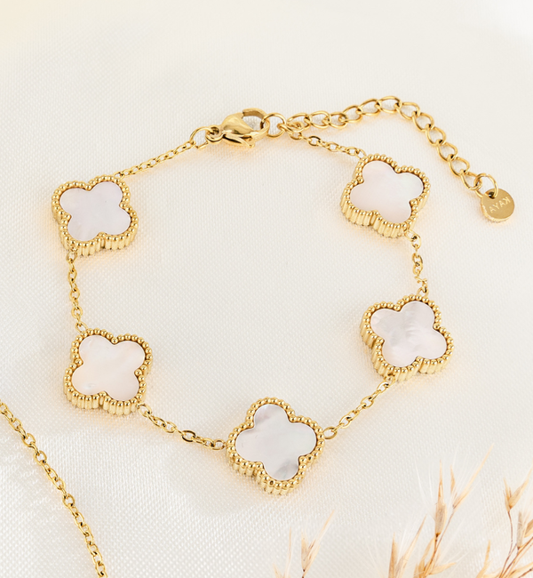 KAYA sieraden Klaver Sieraden Set | Parelmoer
