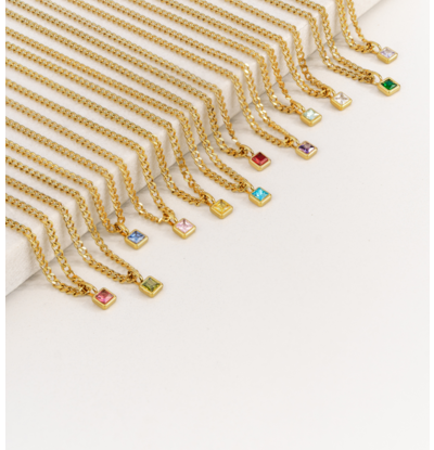 KAYA sieraden Geboortesteen Ketting | Stainless Steel