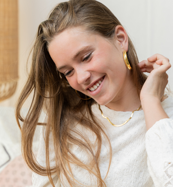 KAYA sieraden Statement hoop earrings ‘Own It Baby’ 5 cm | Stainless Steel