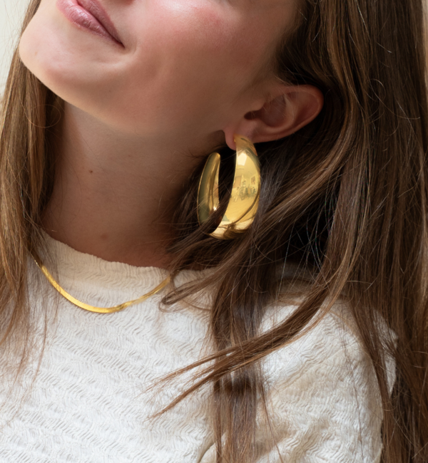 KAYA sieraden Statement hoop earrings ‘Own It Baby’ 6 cm | Stainless Steel