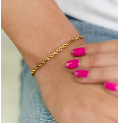 KAYA sieraden Armband Dames Rope Goud I 3 mm