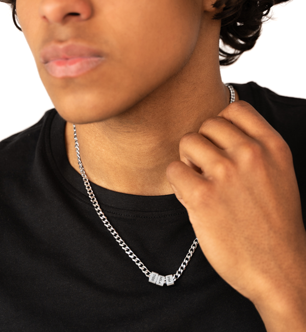 Sieraden  Heren schakelketting Gourmet met 2 namen  I Stainless Steel