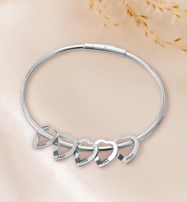 KAYA sieraden Loose engraved heart charm | Stainless Steel