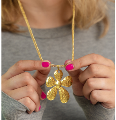 KAYA sieraden Lange Statement Ketting 'Blossem Babe'