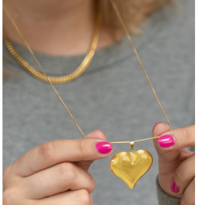 KAYA sieraden Chubby Hart ketting ' Queen of Drama'