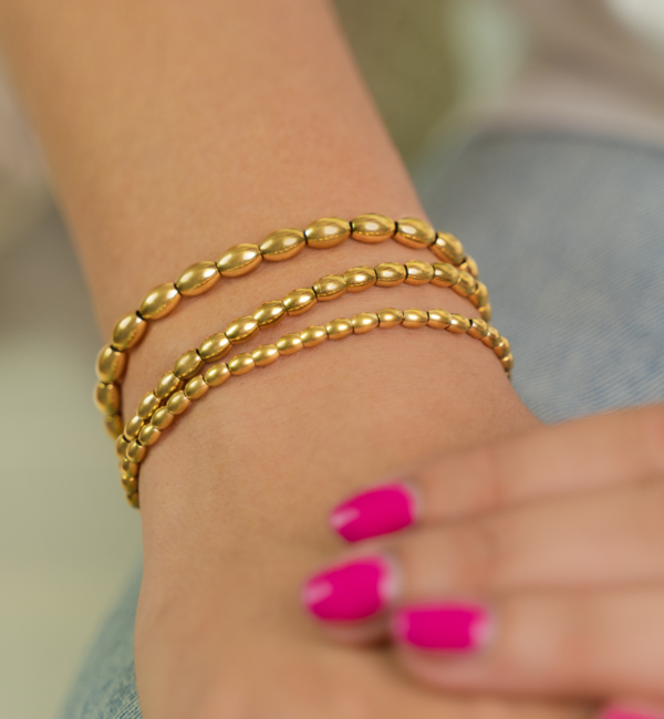 KAYA sieraden Bracelet Women 'Golden Pearls' Small | Stainless Steel