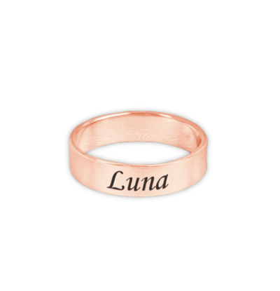 KAYA sieraden Text Silver Ring 4mm * free engraving *     - Copy