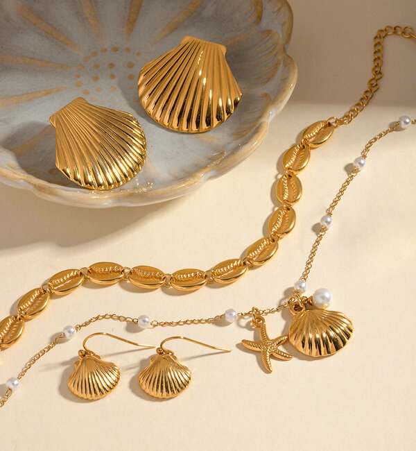 KAYA sieraden Bracelet with Shells Sunny Shells | Stainless Steel