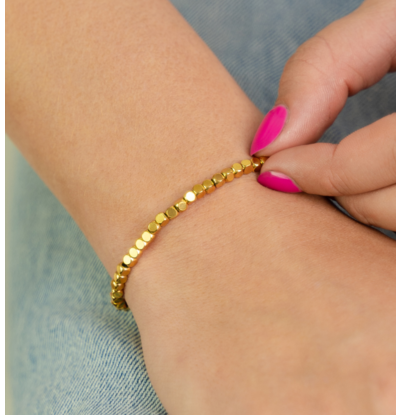 KAYA sieraden Bracelet Women 'Golden Blocks' Small | Stainless Steel