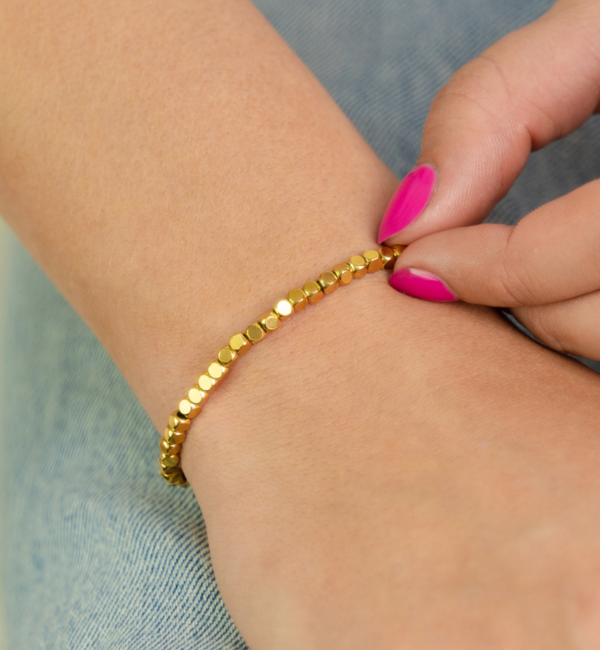 KAYA sieraden Bracelet Women 'Golden Blocks' Small | Stainless Steel